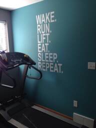 Gym Wall Sticker, Motivational Decal. Wake. Run. Lift. Eat. Sleep. Repeat. Graphic - thumbnail 1