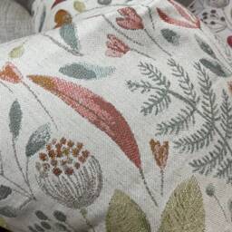 Decorative Meadow Cushion Cover, Pillow Throw Floral Design - Orange Beige Green Voyage Maison Fabric/Worldwide Shipping - thumbnail 3