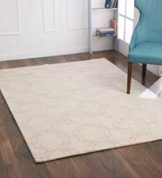 Hand-Knotted Wool Oushak Rug, Cream Floral Area Pastel Runner, Handmade Luxury Home Carpet