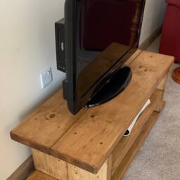 Tv Stand Cabinet Tv Cupboard Rustic Solid Wood Straight Back - thumbnail 3