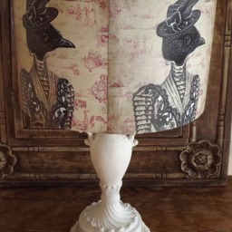 Miss Peacock Lampshade, Steampunk, Shabby Chic, Fatta Da Mamma - thumbnail 3