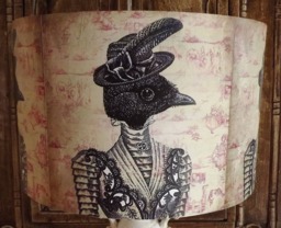Miss Peacock Lampshade, Steampunk, Shabby Chic, Fatta Da Mamma - thumbnail 1