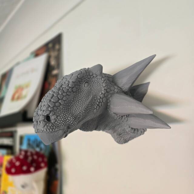 Sauropelta Head Wall Art - Dinosaur Mount- 3D Printed Multiple Colours Available - image 1