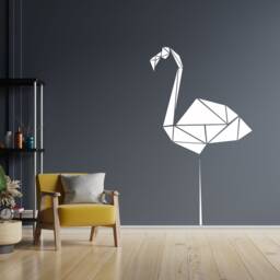 Pink Flamingo Wall Decal Geometric Vinyl Sticker T930 - thumbnail 2