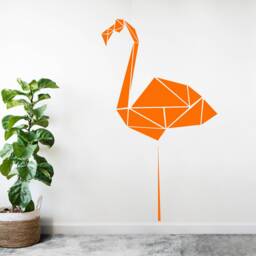 Pink Flamingo Wall Decal Geometric Vinyl Sticker T930 - thumbnail 3