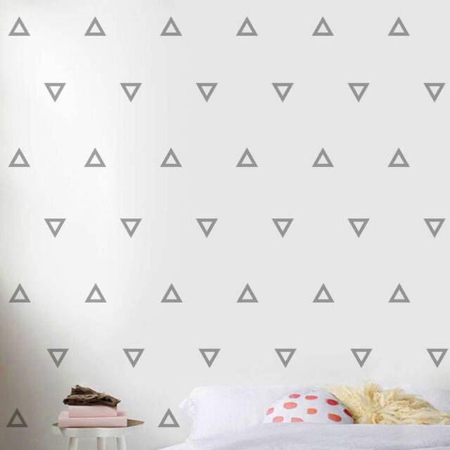 Hollow Triangles Vinyl Stickers - Kids Triangle Pattern Nursery Wall Decals Removable Shape - image 1