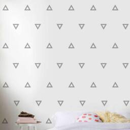 Hollow Triangles Vinyl Stickers - Kids Triangle Pattern Nursery Wall Decals Removable Shape