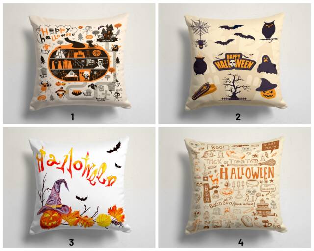 Happy Halloween Pillow Top/Funny Pumpkin Cushion Case/Bat Cover/Ghost Cat Case/Halloween Party/Pumpkin Witch Hat Top - image 1