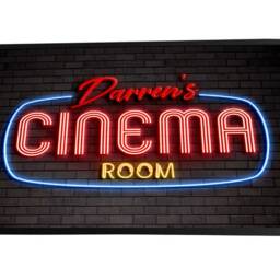 Personalised Cinema Room Mat - Any Name Neon Style Movie Door 60 X 40 cm - thumbnail 3