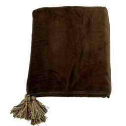 Cotton Velvet Tassel Throw Blanket, Sofa Bed Decor - thumbnail 3