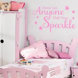 Motivational Wall Quote Decal Never Dull Your Sparkle, Modern Vinyl Art - thumbnail 2