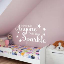 Motivational Wall Quote Decal Never Dull Your Sparkle, Modern Vinyl Art - thumbnail 3
