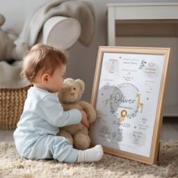 On The Day You Were Born Personalised Safari Baby Keepsake Print - New Gift Unisex For Boy & Girl Christening - thumbnail 3