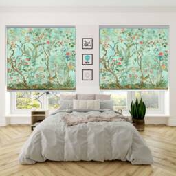 Tree Of Life, Chinoiserie Art, Floral Motifs - Fl-33 Custom Made Printed Window Roller Blind Regular Or Blackout, Chain Cordless