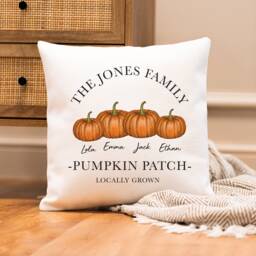 Personalised Halloween Cushion - Family Pumpkin Patch Decor Fall Autumn Decoration