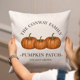 Personalised Halloween Cushion - Family Pumpkin Patch Decor Fall Autumn Decoration - thumbnail 2