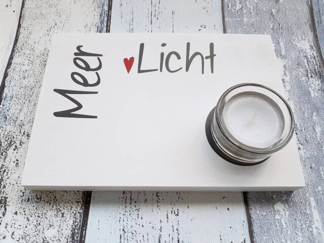 Sea Light With Heart - Tealight Holder, Foil Letters - image 1