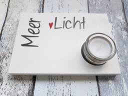 Sea Light With Heart - Tealight Holder, Foil Letters - thumbnail 1