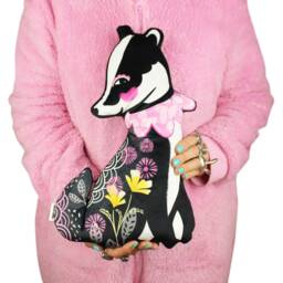 Floral Badger Diy Kit - Sewing Kit - Stuffing Not Included Woodland Animals - thumbnail 3