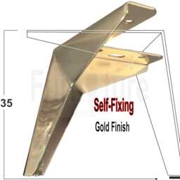 4 Metal Furniture Legs Modern Designer Style Corner Feet For Beds Sofas Chairs Cabinets Cupboards Diy Revival Hardware Gold - thumbnail 2