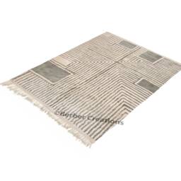 Moroccan Rug Gray, Beni Ourain Rug, Gray Genuine Wool Modern Mrirt - thumbnail 2