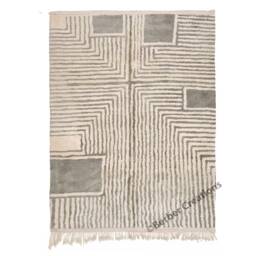 Moroccan Rug Gray, Beni Ourain Rug, Gray Genuine Wool Modern Mrirt