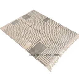 Moroccan Rug Gray, Beni Ourain Rug, Gray Genuine Wool Modern Mrirt - thumbnail 3