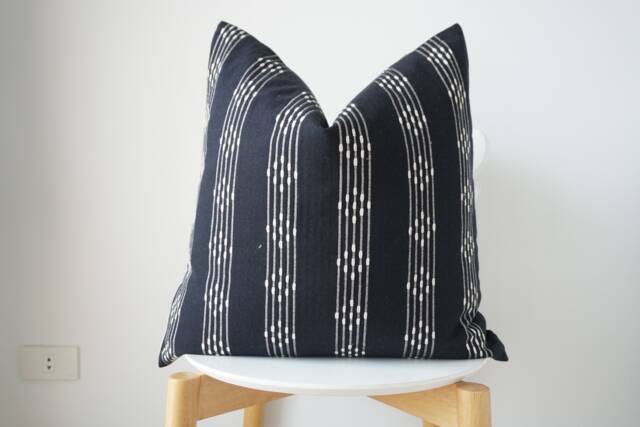 Black Striped Pillow Cover - image 1