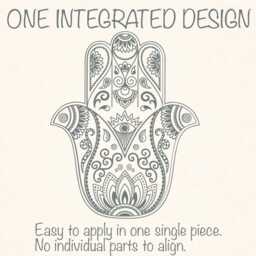 Hamsa Hand Wall Decal, Of Fatima, Yoga Studio Mural, Protection Symbol Sticker - thumbnail 2