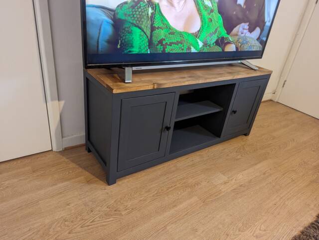 Painted Tv Unit With Pine Top - image 1