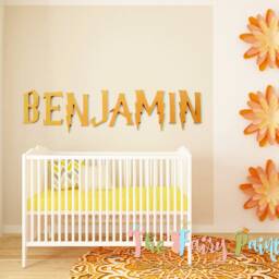 Gold Wizard Academy Wall Letters, Baby Nursery Room Decor, Magical Art, Name Sign, Metallic Decor Letters - thumbnail 2