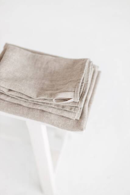 Natural Linen Towels, Stonewashed Softened Towels in Various Sizes, Heavyweight Absorbent Thick Towels - image 1