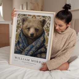 William Morris Print, Art, Exhibition Poster, Woodland Nursery Decor, Bear Gifts, Nature Wall Animal Prints - thumbnail 2