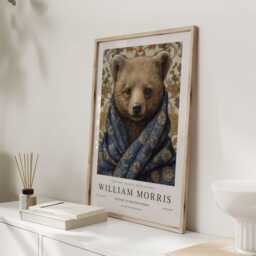 William Morris Print, Art, Exhibition Poster, Woodland Nursery Decor, Bear Gifts, Nature Wall Animal Prints - thumbnail 3