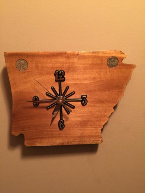 Arkansas Handmade State Quarter Clock With Inlaid Quarters. Choice Of Wood. Customizable - image 1