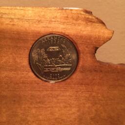 Arkansas Handmade State Quarter Clock With Inlaid Quarters. Choice Of Wood. Customizable - thumbnail 2