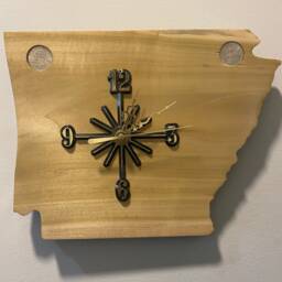 Arkansas Handmade State Quarter Clock With Inlaid Quarters. Choice Of Wood. Customizable - thumbnail 3