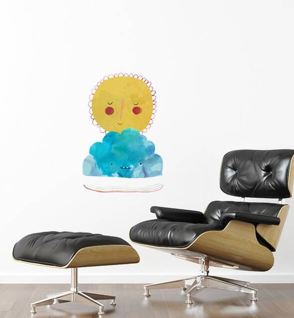Sun & Cloud Wall Decal - Cute Kids Room Decor