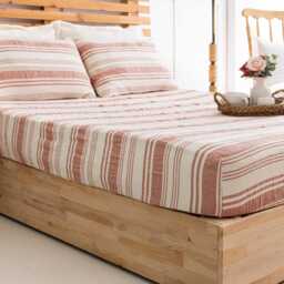 Washed Gauze Breathable Fitted , Turkish Cotton Muslin Bed Sheet, King Full Twin Size - thumbnail 3