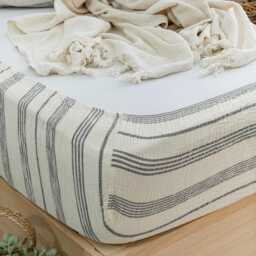 Washed Gauze Breathable Fitted , Turkish Cotton Muslin Bed Sheet, King Full Twin Size - thumbnail 4