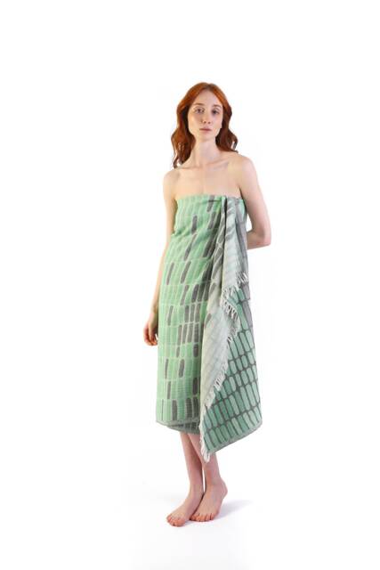Mint Green Stone Jacquard Turkish Cotton Beach Towel, Personalized Bridesmaid Gift, Wedding Sarong, Towel Peshtemal, Wrap - image 1