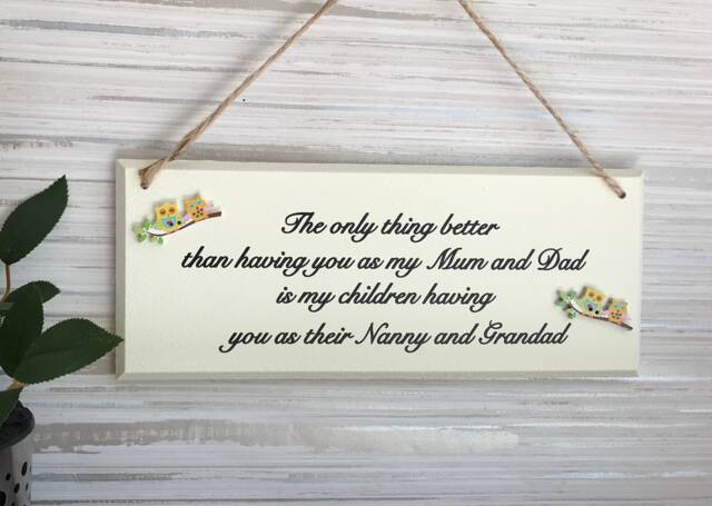 Grandparents Sign, Gifts For Grandparents, Personalised Grandparent Gift, Gift From Parents, New Wall Decor, Hanging - image 1