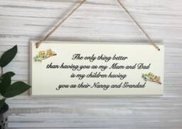 Grandparents Sign, Gifts For Grandparents, Personalised Grandparent Gift, Gift From Parents, New Wall Decor, Hanging - thumbnail 1