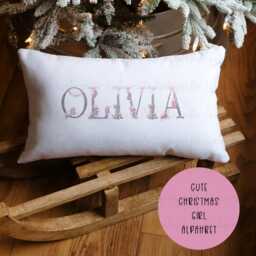 Personalised Girls Christmas Pillow Case, Girl Elf Character Pillow, Eve Box Fillers, Gifts, Alphabet Gift - thumbnail 3
