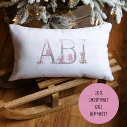Personalised Girls Christmas Pillow Case, Girl Elf Character Pillow, Eve Box Fillers, Gifts, Alphabet Gift