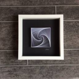 Quilling 3D Wall Art Black & White Minimalist Paper Sculpture - thumbnail 2