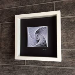 Quilling 3D Wall Art Black & White Minimalist Paper Sculpture - thumbnail 3