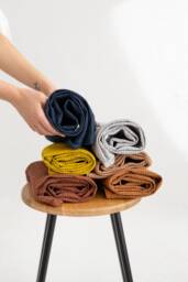 Linen Face Cloth Set Of 2, Waffle Towel, Compact Foldable Bath Small Guest Towel