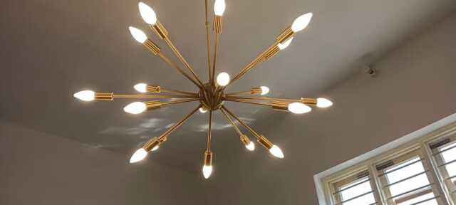 Mid Century Modern Ceiling Handmade Brass Sputnik Chandelier Light Pendant Ceiling Home Decor - image 1
