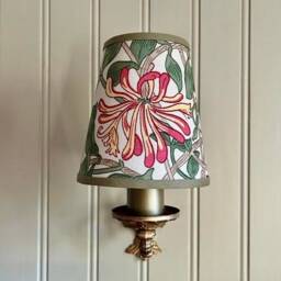 William Morris Honeysuckle - Handmade Candle Clip Lampshade For Wall Lights/Chandeliers